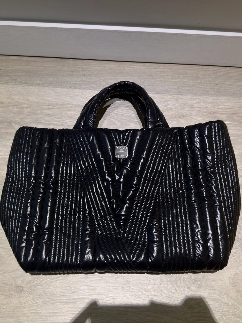 MCM QUILTED PUFFER TOTE BAG